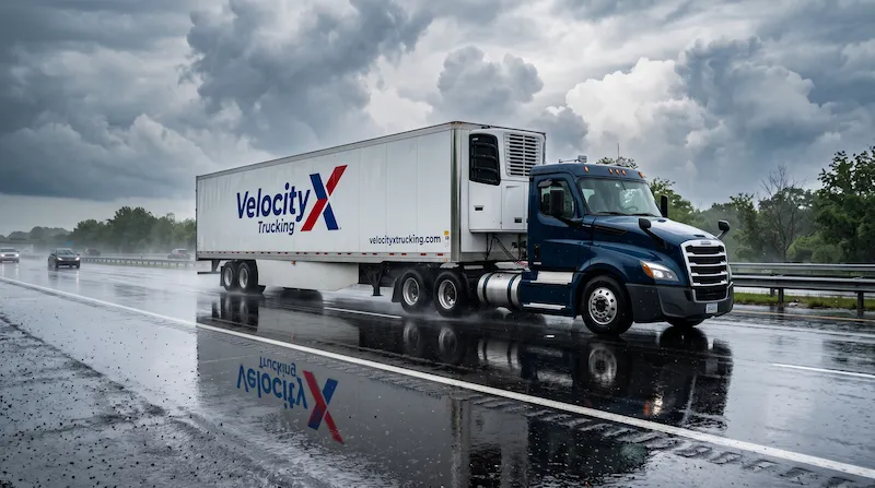 Dry van truck dispatched by Velocity X